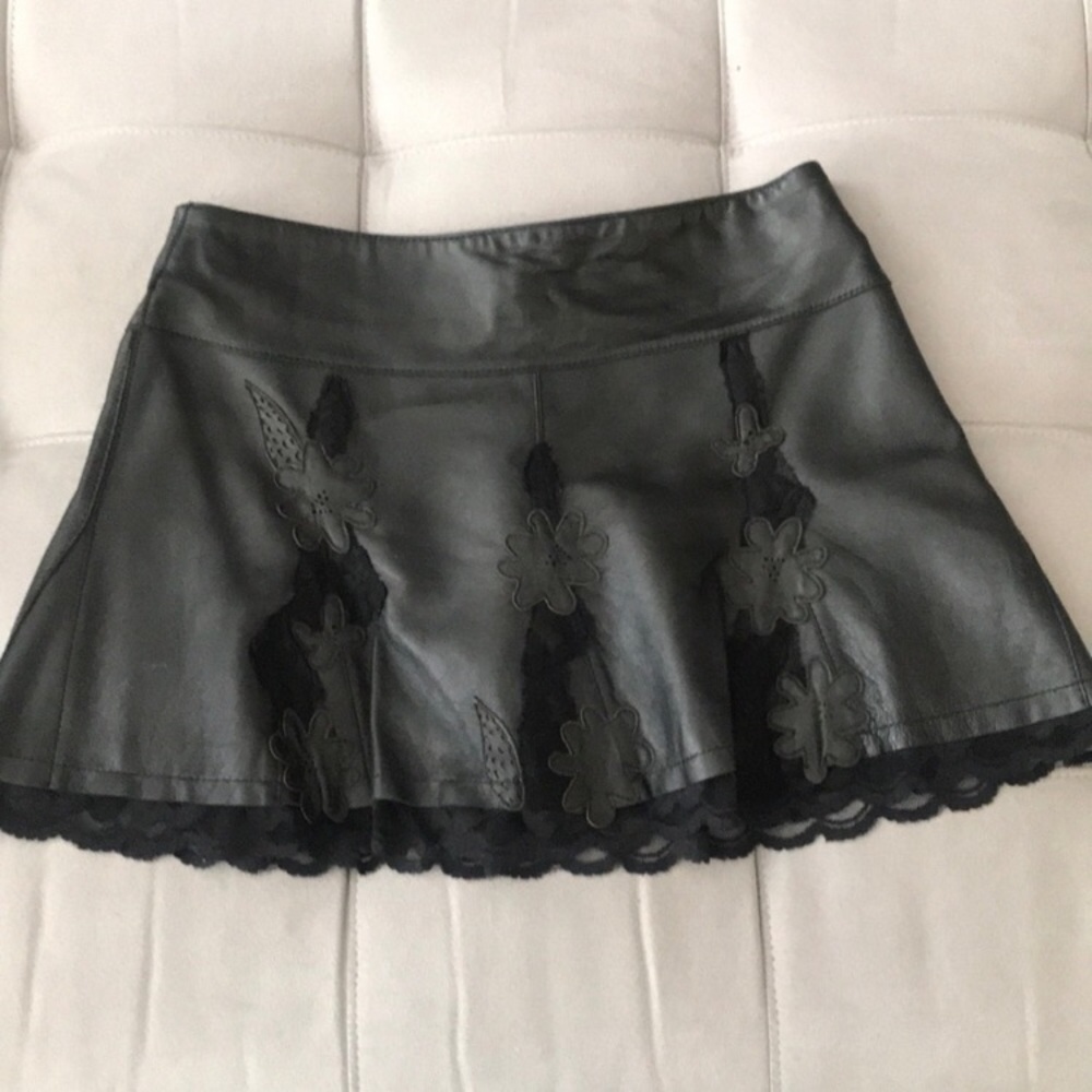 Bodacious BeBe 100% Leather Mini Skirt